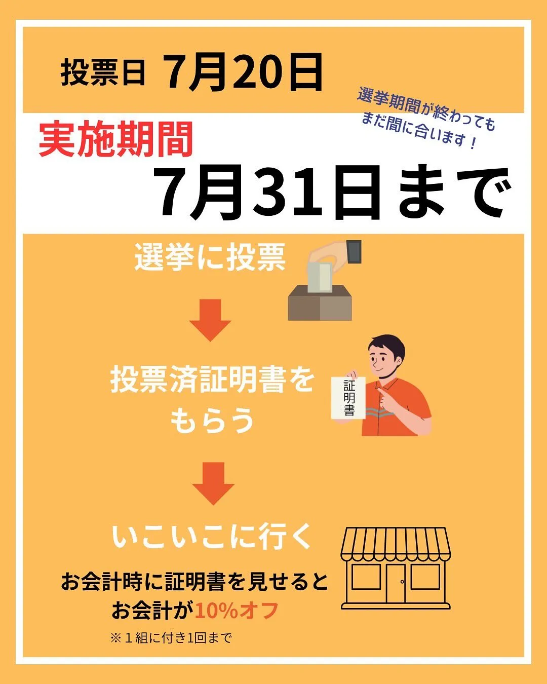 いこいこも選挙割してます！